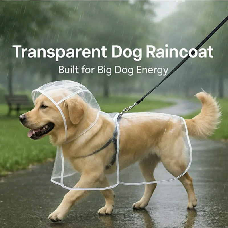 Clear Dog Raincoat with Hood
