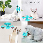 Cat Windmill Toy with Catnip — Spinning LED Interactive Play