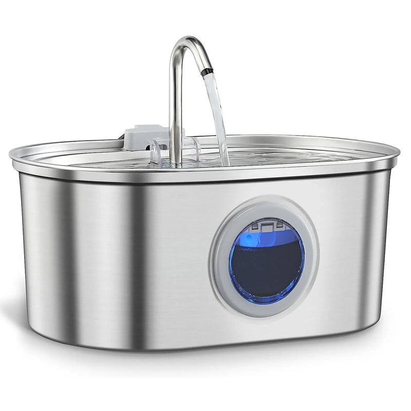 Stainless Steel Pet Water Fountain – Quiet, Large & Healthy