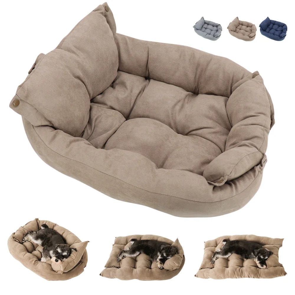3-in-1 Convertible Pet Bed – Nest, Mat & Travel Comfort Anywhere
