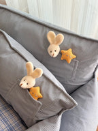 Rustic Corduroy Sofa Bed — Plush Dog Sofa with Toy & Supportive Bolsters