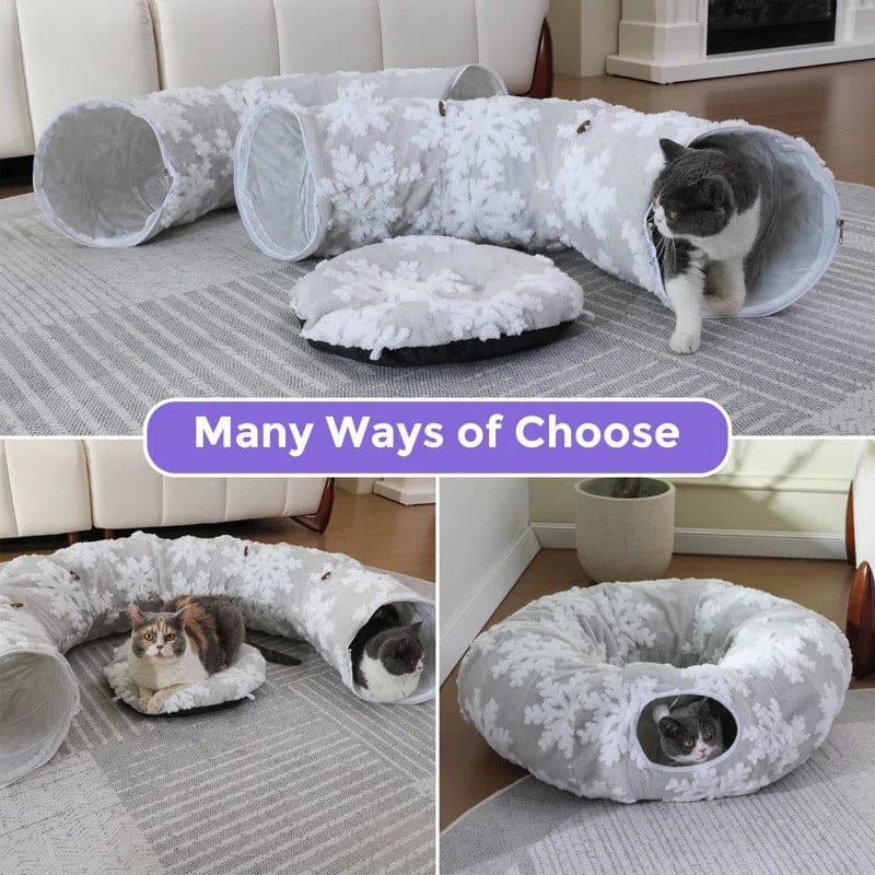 Cat Tunnel Bed – 2-in-1 Play Tunnel with Cozy Nest for Cats