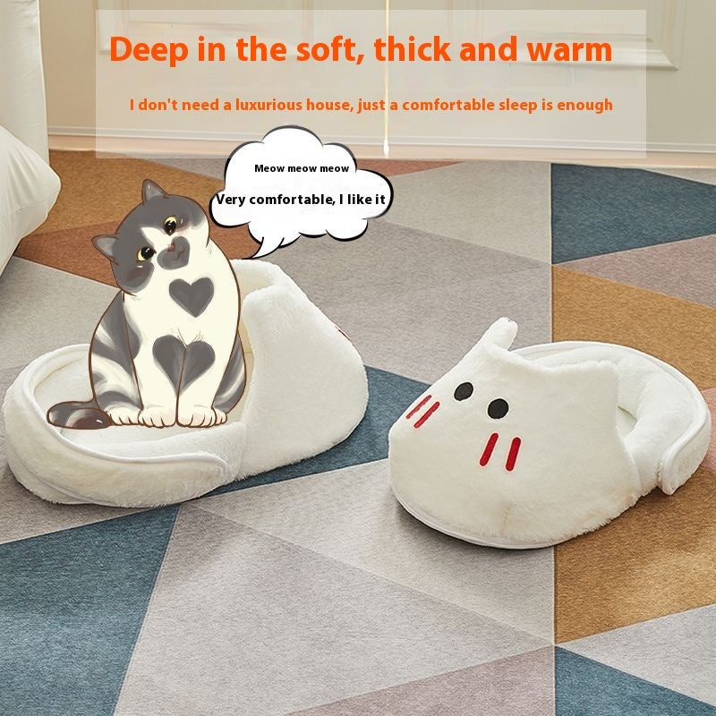 Cat Nest Bedding – Cozy Bunny Slippers Bed for Cats