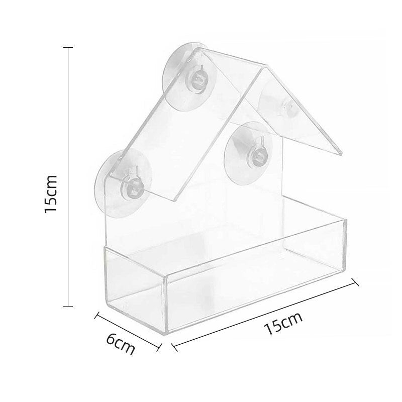 Clear Acrylic Window Bird Feeder – Strong Suction & Squirrel-Proof Design