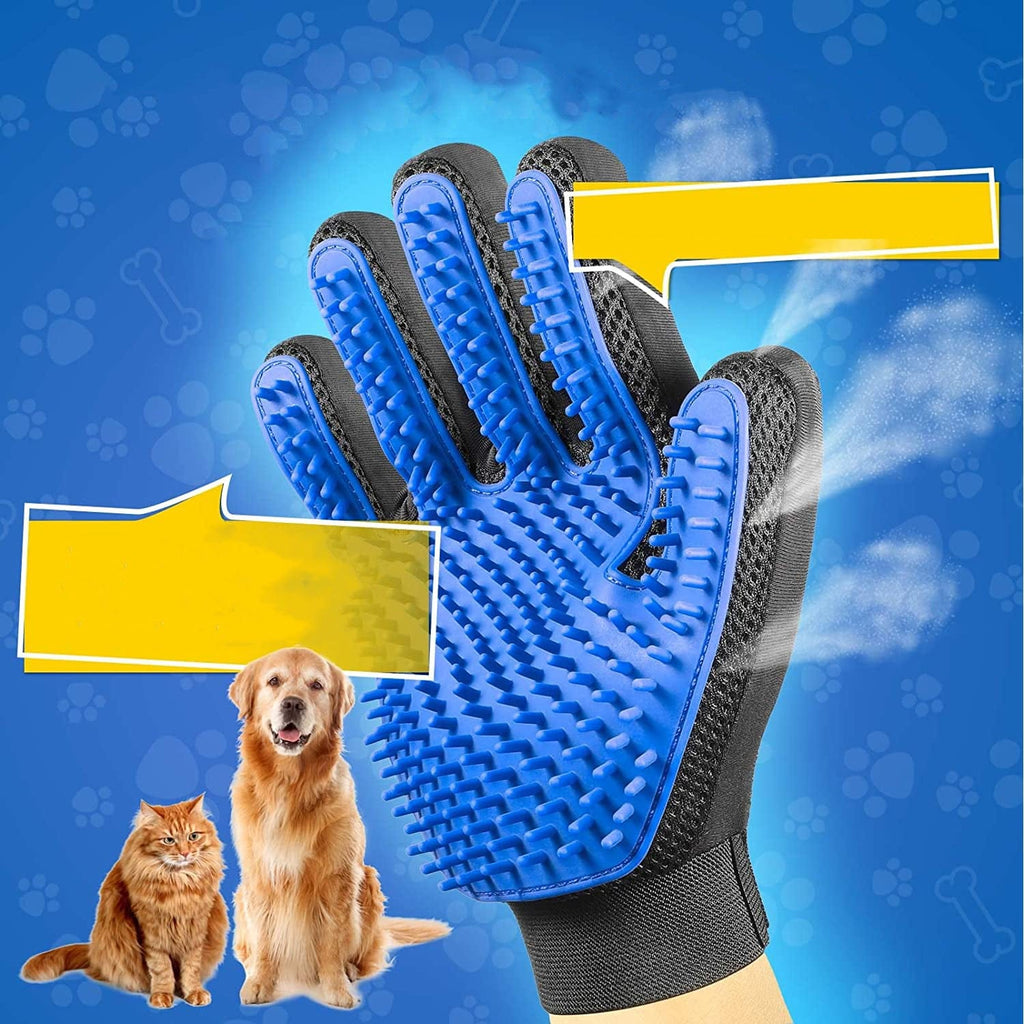 2-in-1 Pet Grooming Glove – Silicone De-Shedding Glove for Dogs and Cats