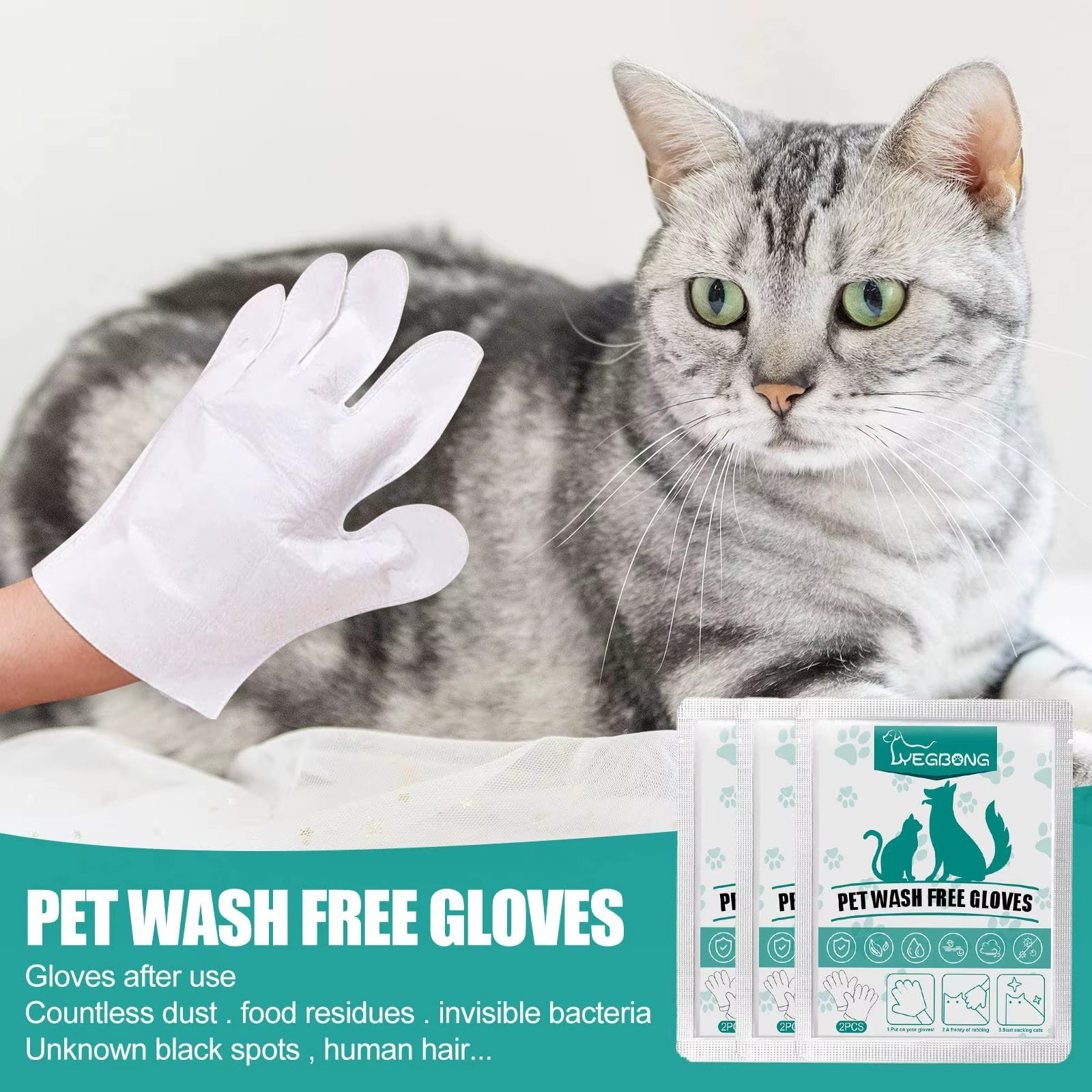 Waterless Pet Cleaning Glove — Quick Clean Without a Bath