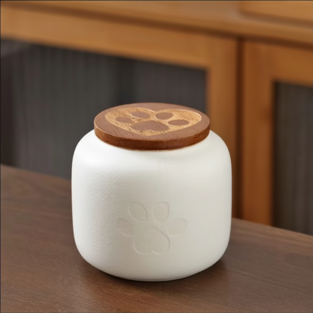 Small Ceramic Pet Memorial Urn — Premium Keepsake for Small Pets