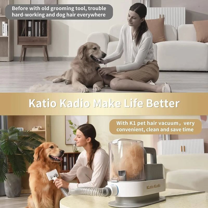 Pet Grooming Kit 5-in-1 – Silent Vacuum Clipper System