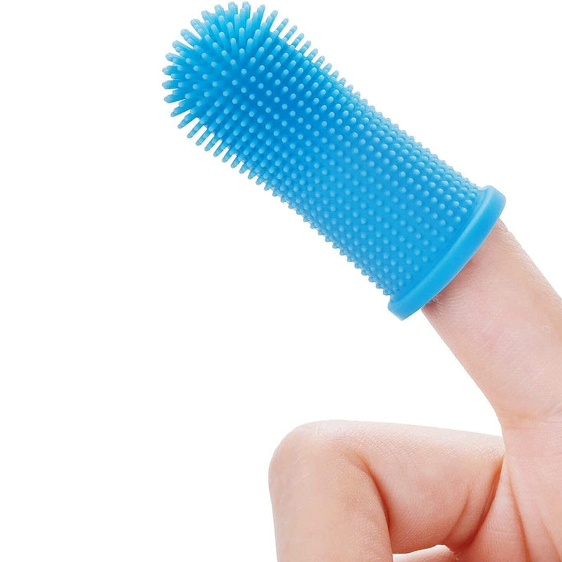 Escova Dental de Silicone para Pets - Limpeza e Saúde Bucal Madrupet Azul 