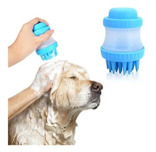 2-in-1 Pet Bath Brush – Silicone Shampoo Dispenser for Dogs and Cats