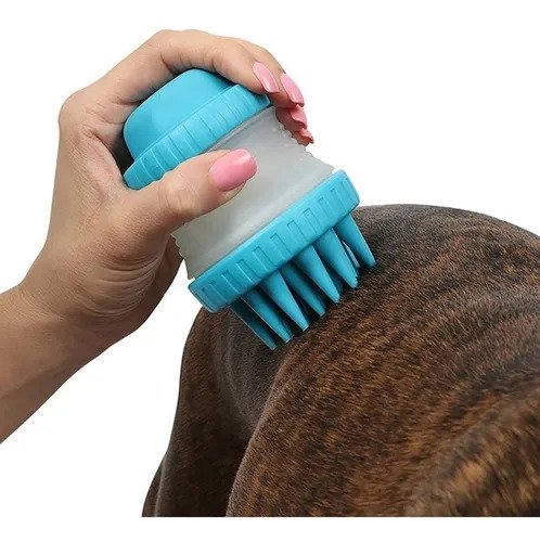 2-in-1 Pet Bath Brush – Shampoo Dispenser & Massage Grooming Tool