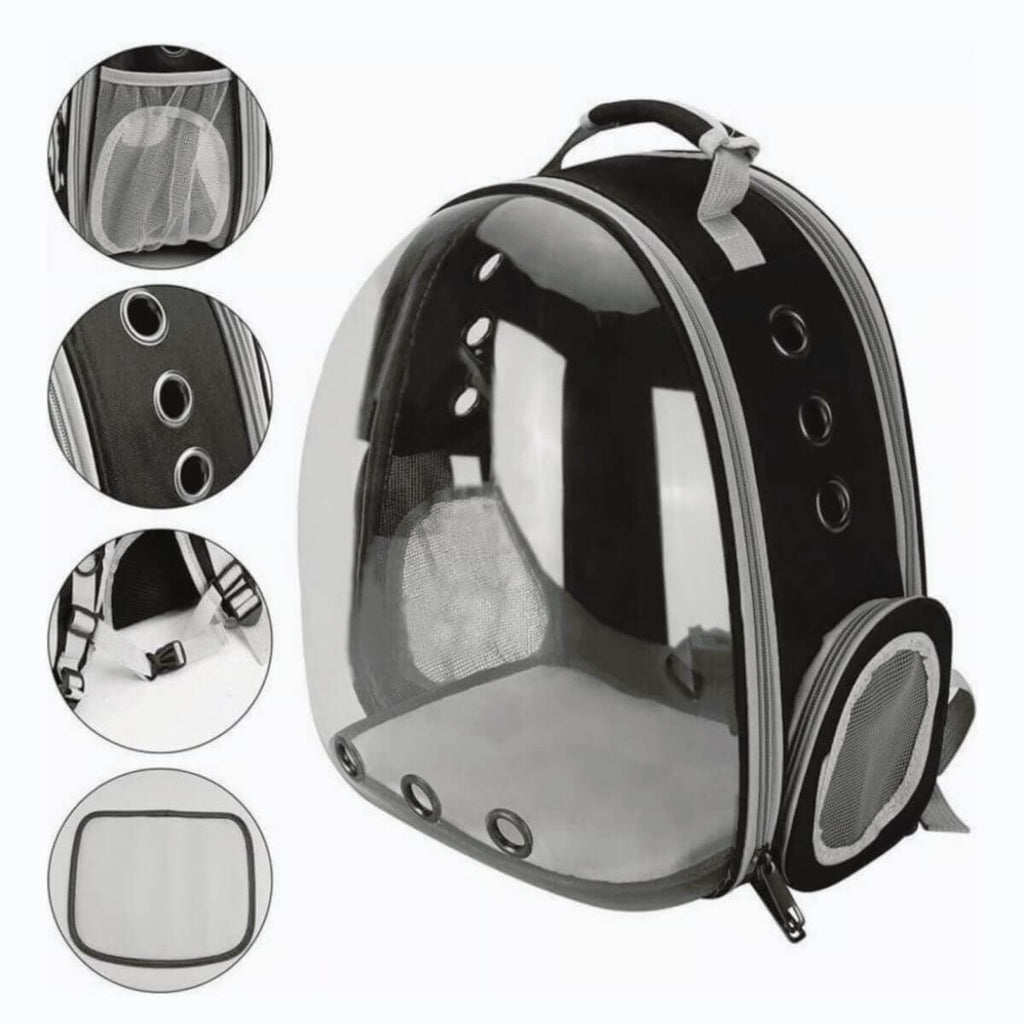 Pet Carrier Backpack – Transparent Panoramic Window for Cats & Dogs