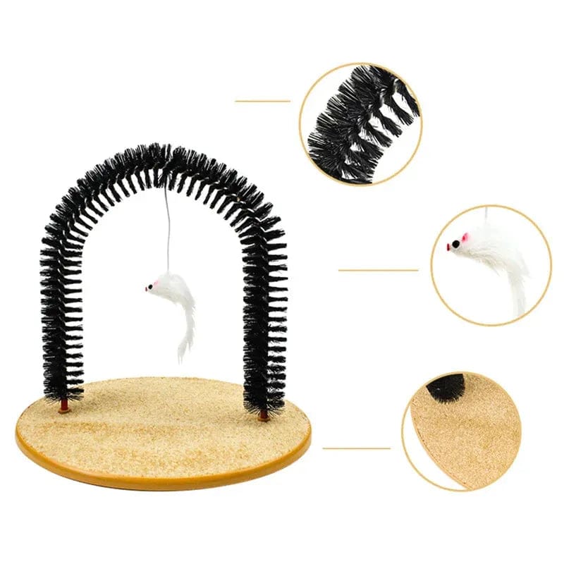 Self-Grooming Cat Scratcher — Bristle Arch for Indoor Grooming