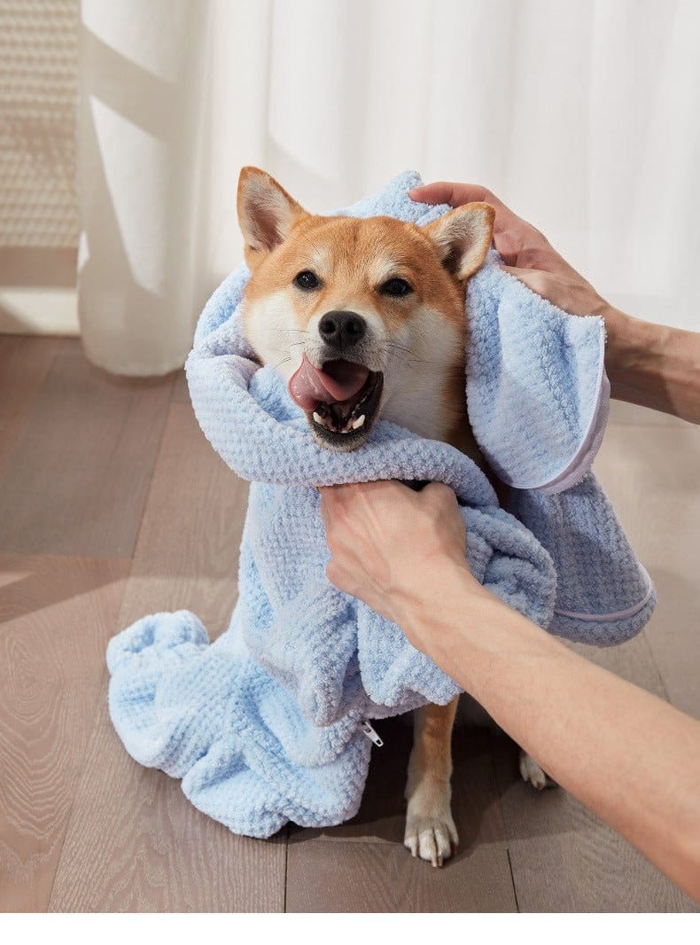 Dog Bathrobe – Microfiber Drying Robe for Dogs After Bath