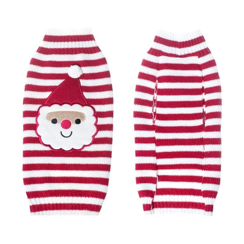 Red Striped Santa Christmas Dog Sweater