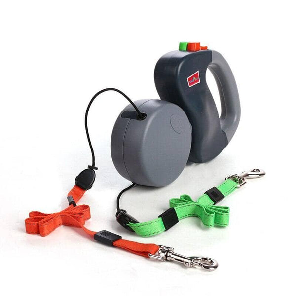 Retractable Dual Dog Leash – Walk Two Dogs Without Tangles