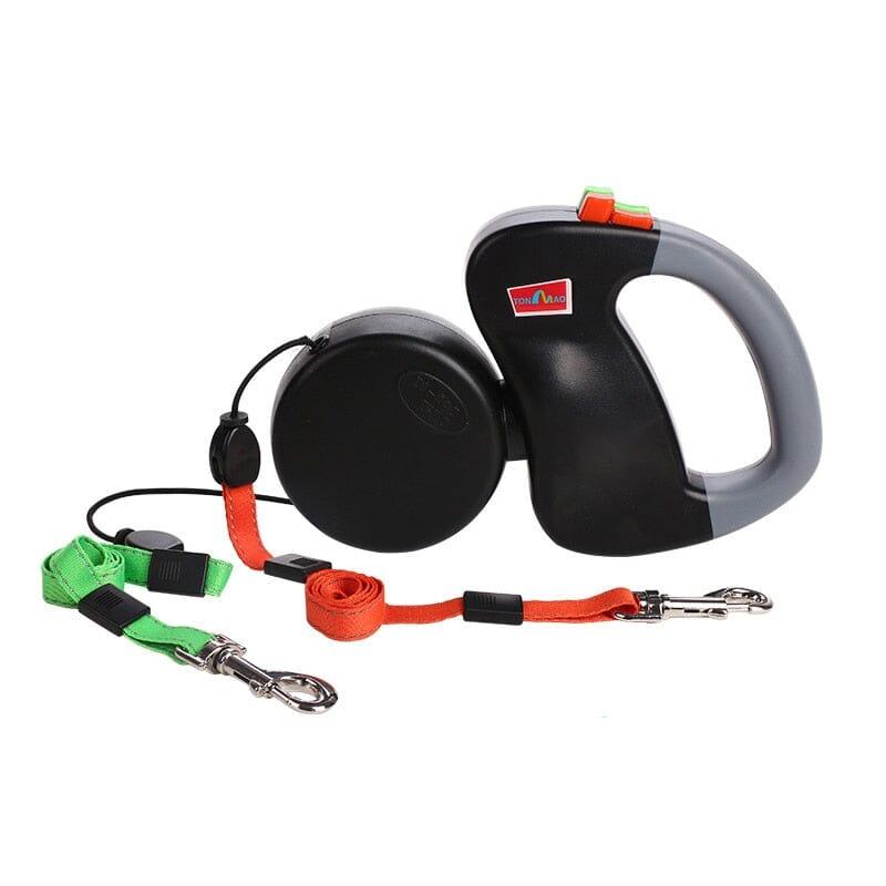 Retractable Dual Dog Leash – Walk Two Dogs Without Tangles