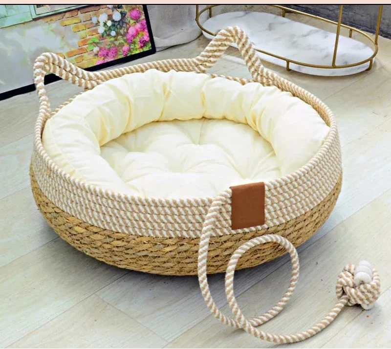 Rustic Elevated Cat Bed — Breathable Summer Design for Cool, Comfortable Rest