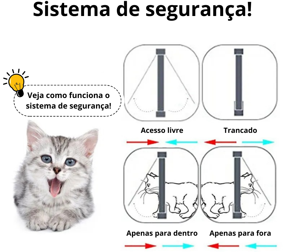 Cat Door Flap — 4-Way Locking, 4 Sizes, Full Freedom for Your Cat