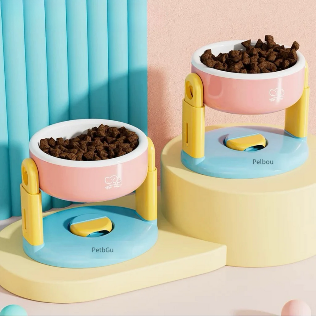 Elevated Adjustable Cat Bowl — Non-Slip Base and Ergonomic Height