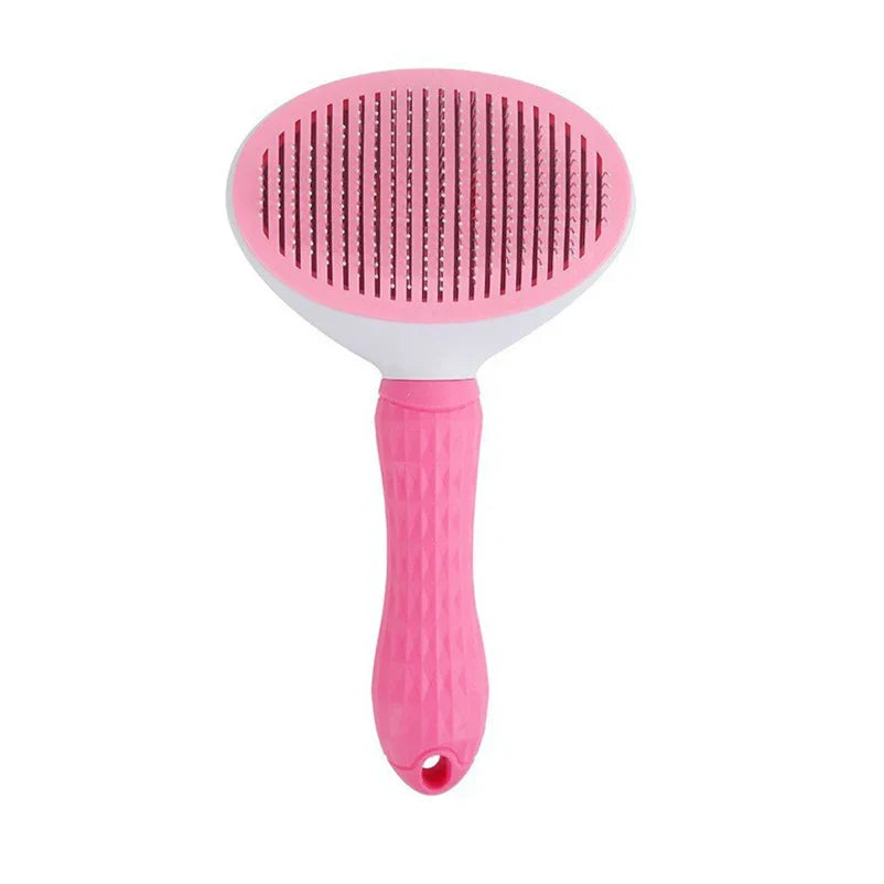 Pro Deshedding Comb with Self-Cleaning Button — Stainless Steel for Dogs and Cats