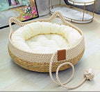 Rustic Elevated Cat Bed — Breathable Summer Design for Cool, Comfortable Rest