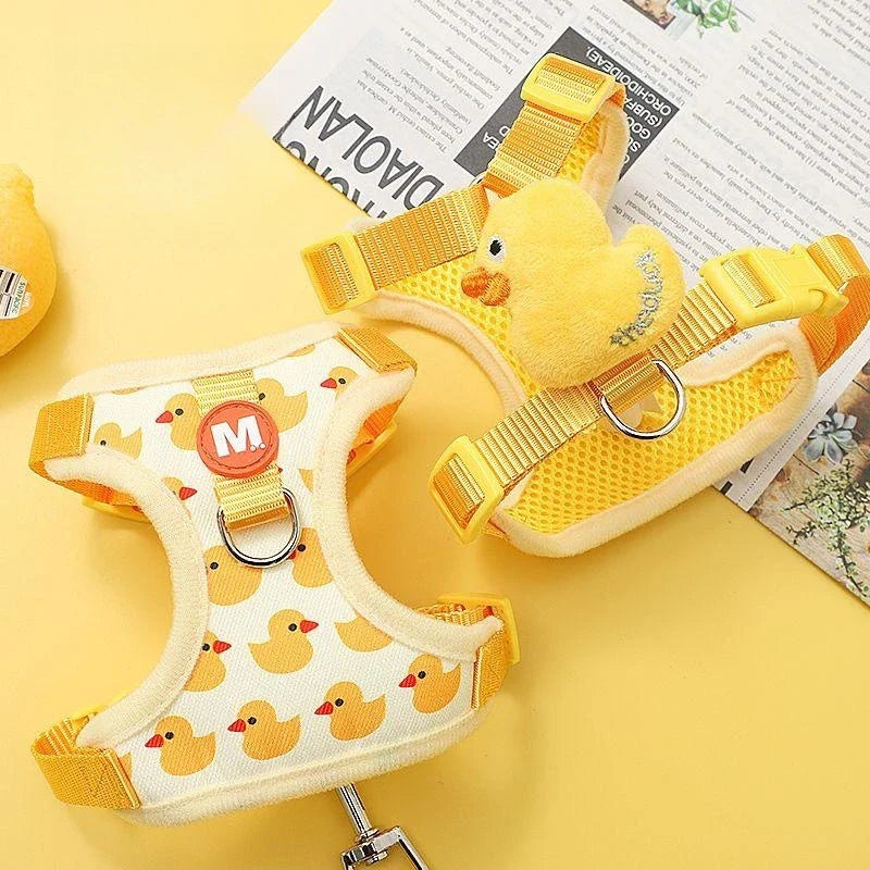 Adjustable Dog Harness — Duck Print with Matching Leash Included