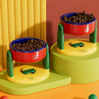 Elevated Adjustable Cat Bowl — Non-Slip Base and Ergonomic Height