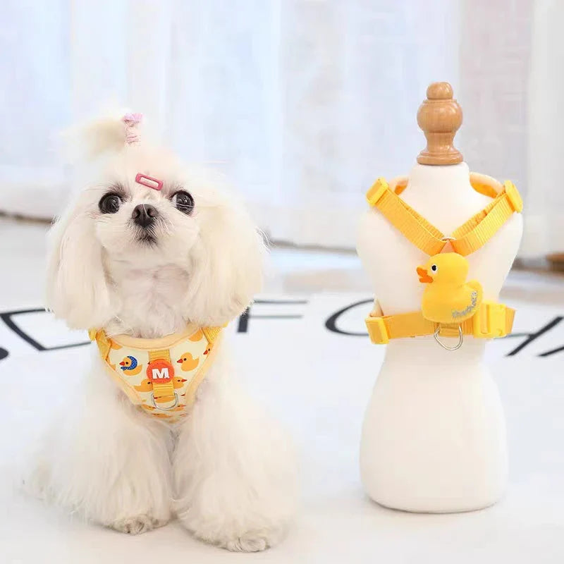 Adjustable Dog Harness — Duck Print with Matching Leash Included