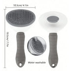 Pro Deshedding Comb with Self-Cleaning Button — Stainless Steel for Dogs and Cats