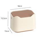 Beige cat litter waste bin with dimensions: 18cm width, 13.5cm height, 13cm depth