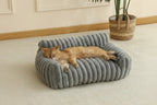 Pet Sofa Bed — Striped, Comfortable Lounger for Dogs and Cats