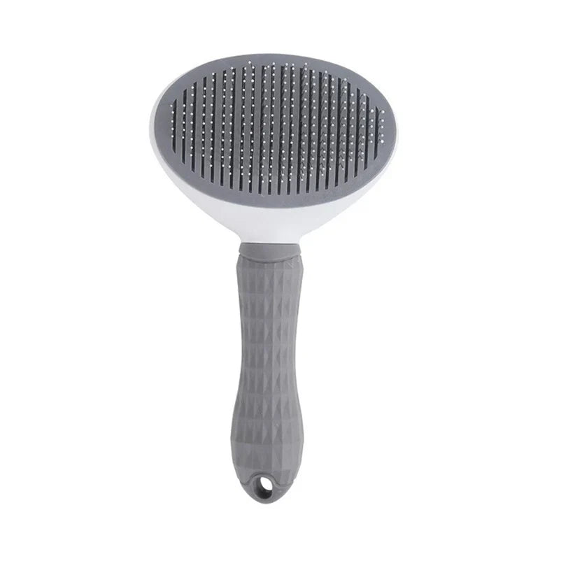 Pro Deshedding Comb with Self-Cleaning Button — Stainless Steel for Dogs and Cats