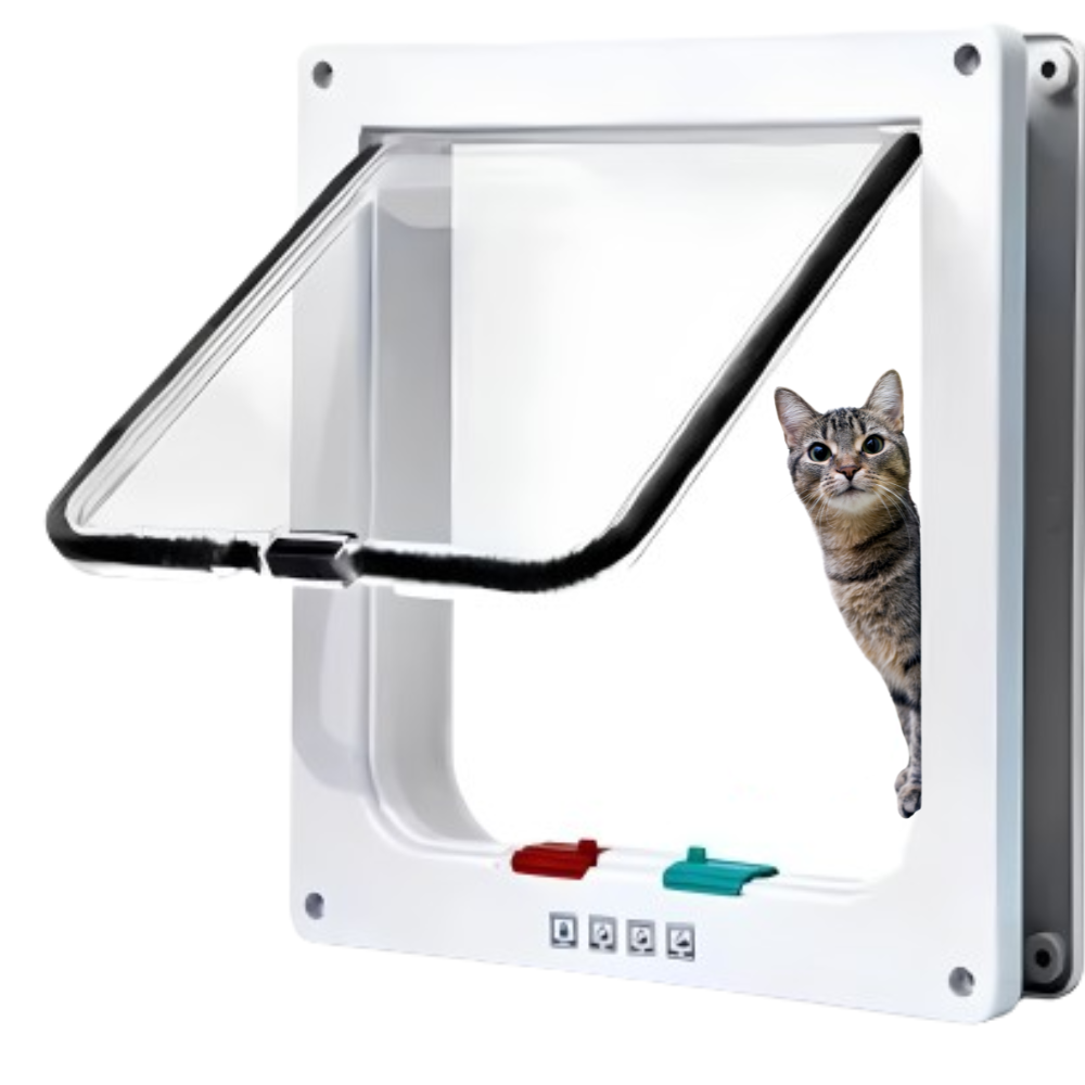 Cat Door Flap — 4-Way Locking, 4 Sizes, Full Freedom for Your Cat
