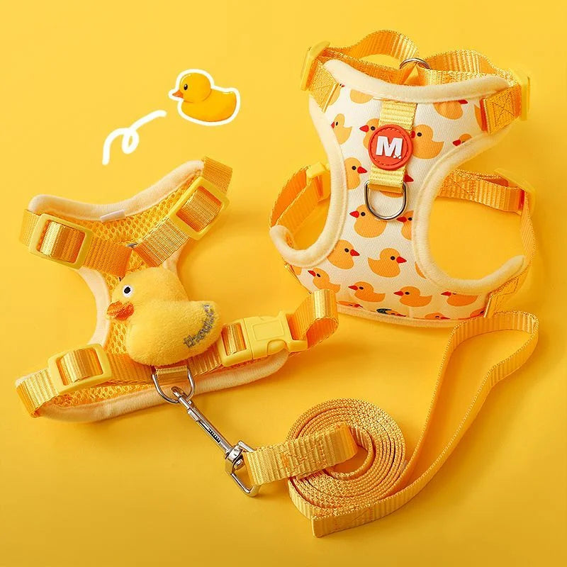 Adjustable Dog Harness — Duck Print with Matching Leash Included