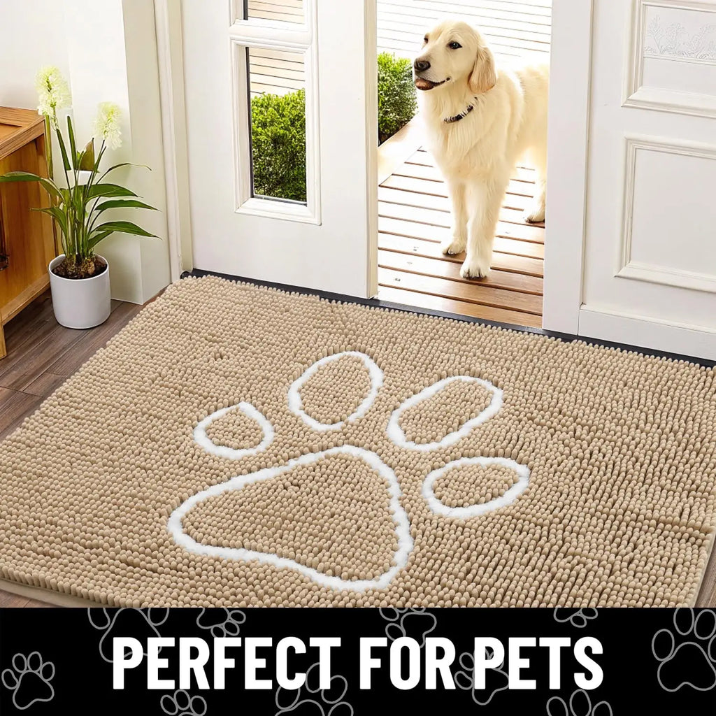 Chenille Pet Rug — Non-Slip Dirt-Trapping Mat for Any Room