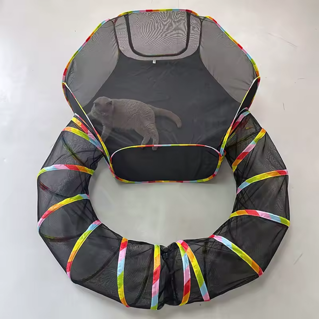 Cat Tunnel Tent — Foldable Hideout with Tunnel for Play and Rest
