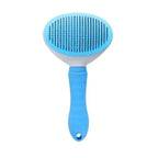 Pro Deshedding Comb with Self-Cleaning Button — Stainless Steel for Dogs and Cats