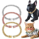 Cuban Chain Style Pet Collar — Bold Fashion Design for Dogs and Cats