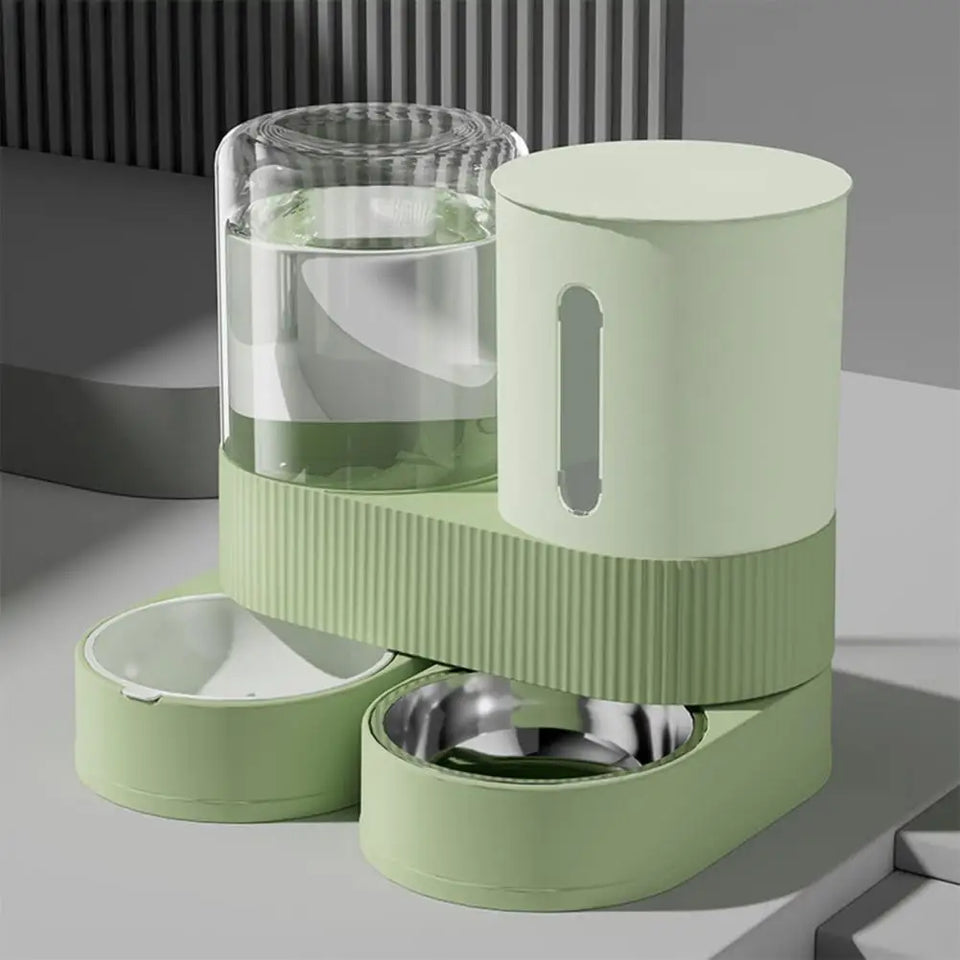 2-in-1 Automatic Pet Feeder and Water Dispenser — Scheduled Feeding Made Simple