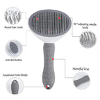 Pro Deshedding Comb with Self-Cleaning Button — Stainless Steel for Dogs and Cats