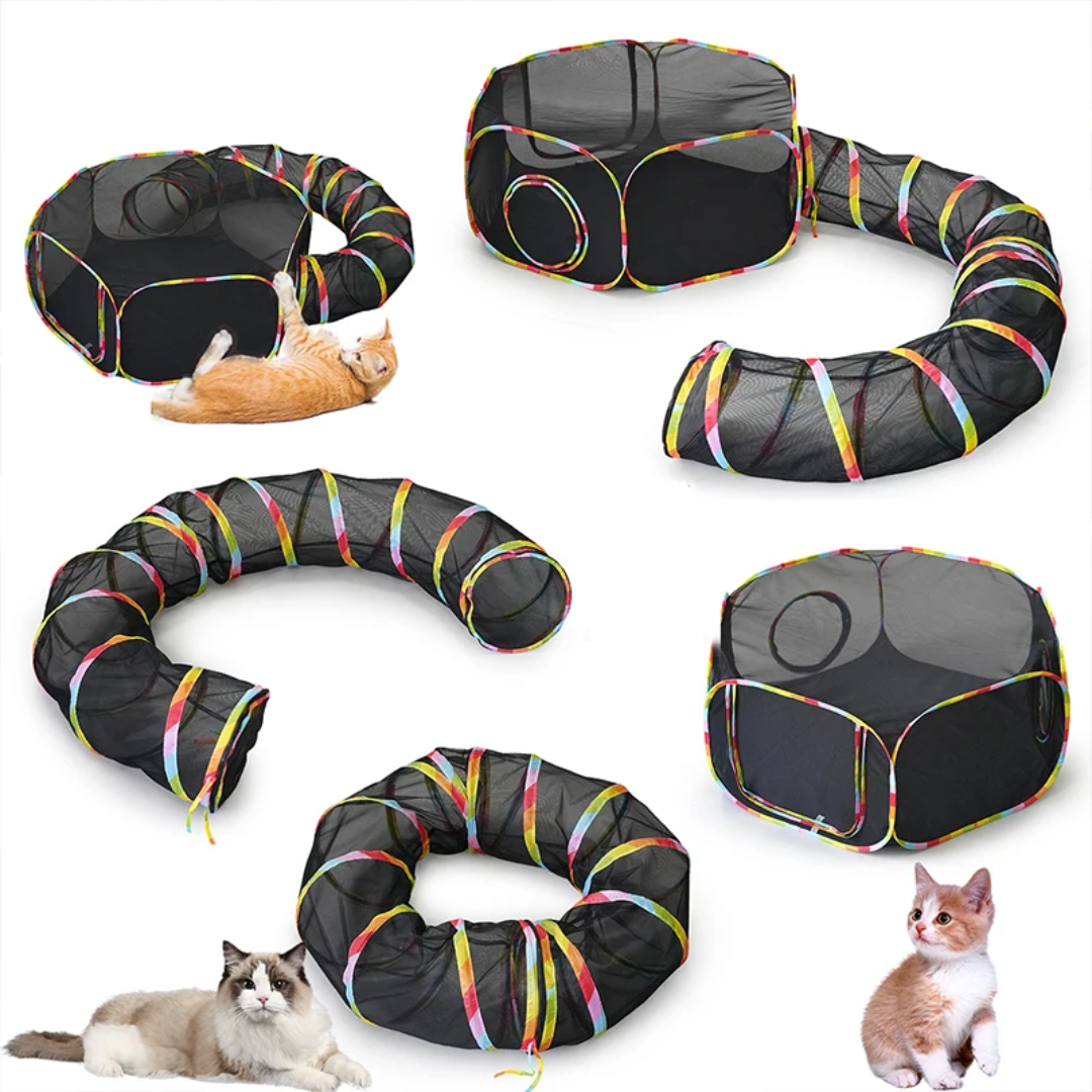 Cat Tunnel Tent — Foldable Hideout with Tunnel for Play and Rest
