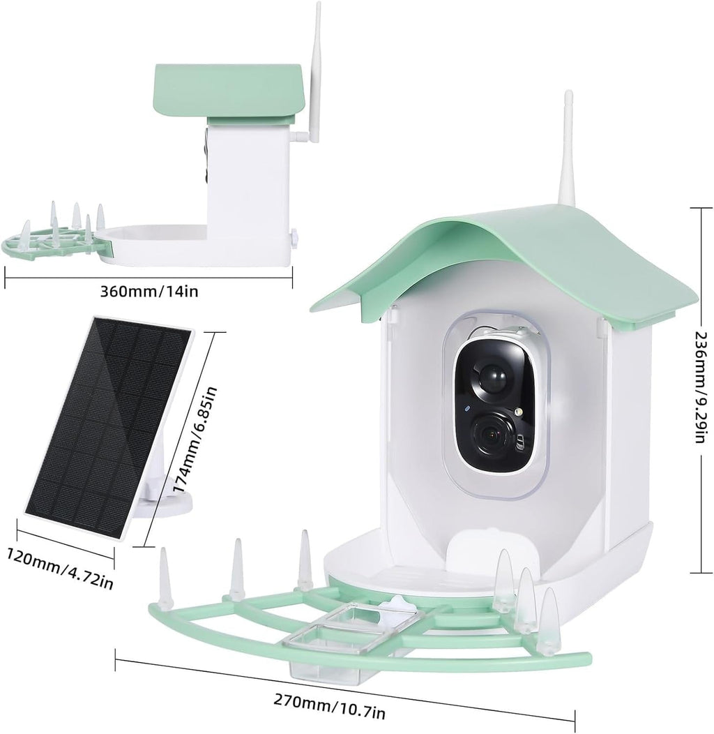 Hasuber Smart Bird Feeder with Camera – AI, Real-Time Alerts & Solar Powered