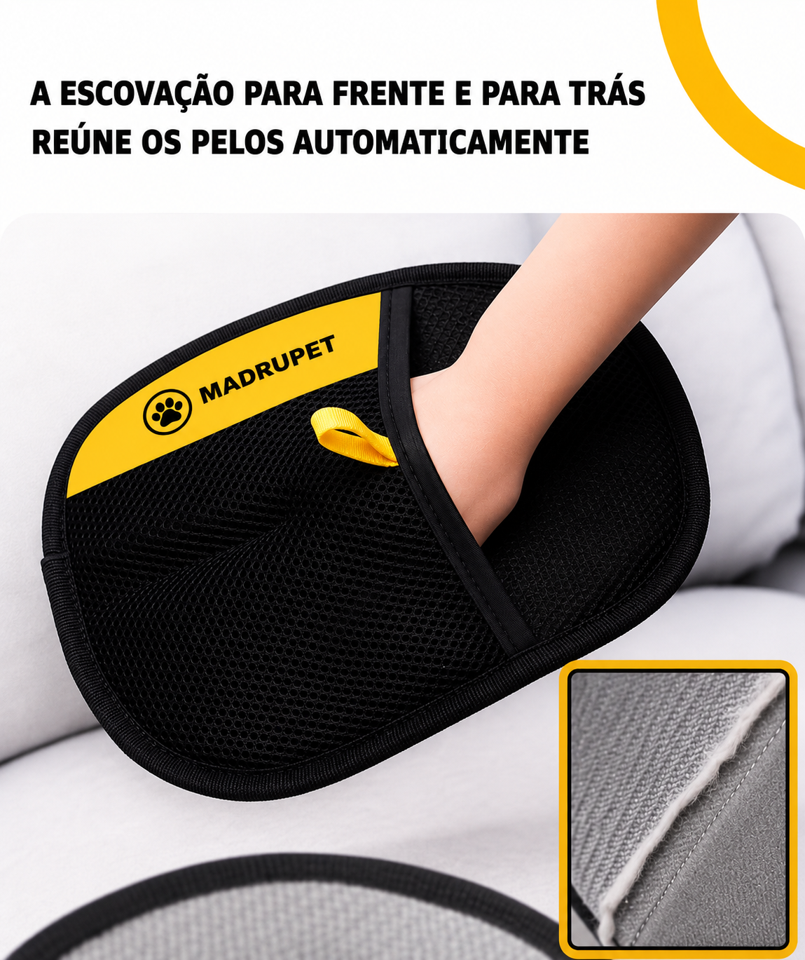 Electrostatic Pet Hair Removal Glove — Removes Fur from Sofas, Clothes and Rugs Instantly