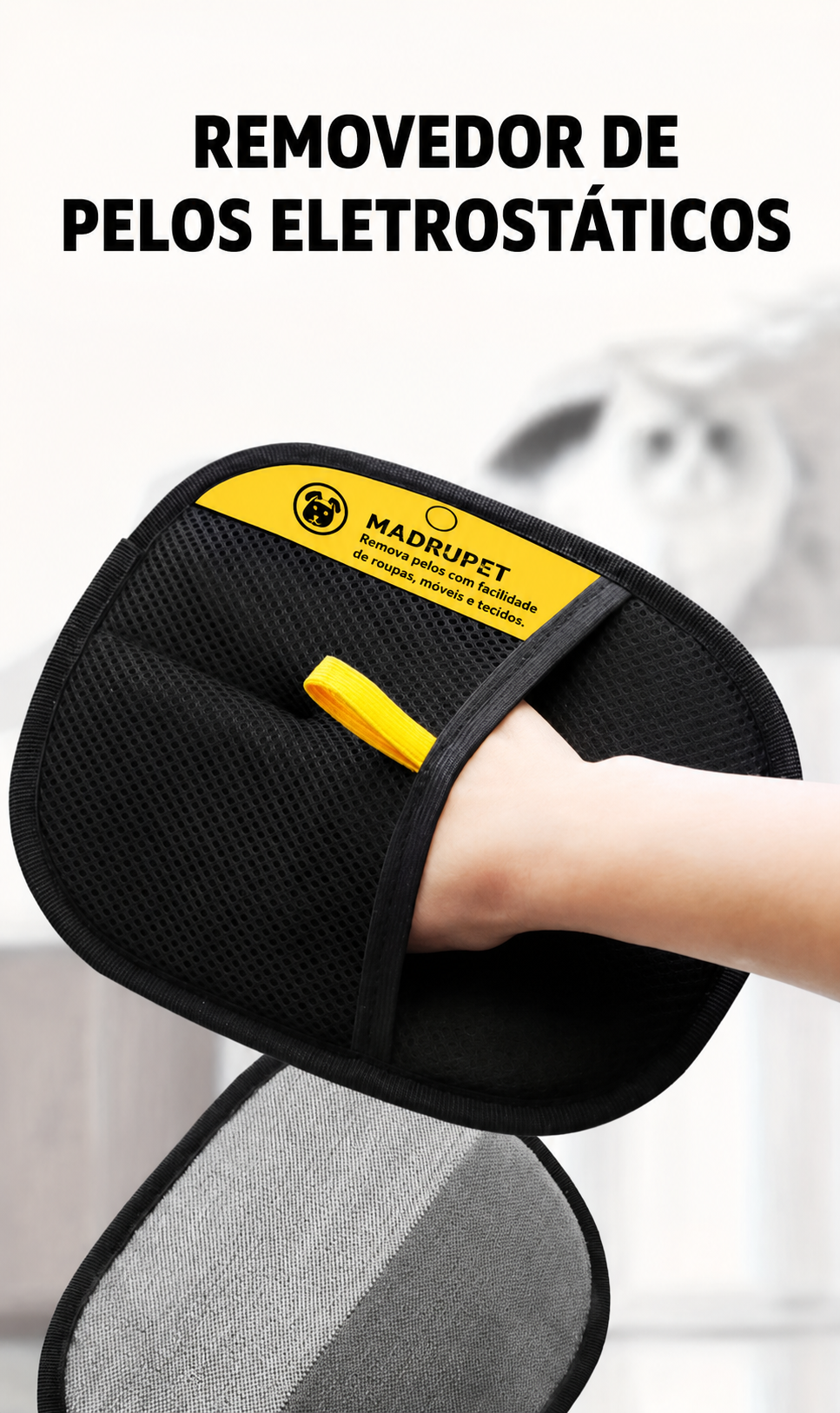 Electrostatic Pet Hair Removal Glove — Removes Fur from Sofas, Clothes and Rugs Instantly