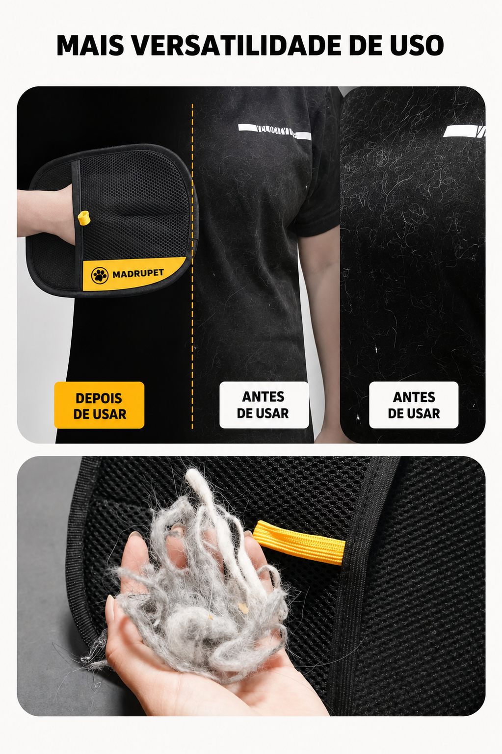 Electrostatic Pet Hair Removal Glove — Removes Fur from Sofas, Clothes and Rugs Instantly