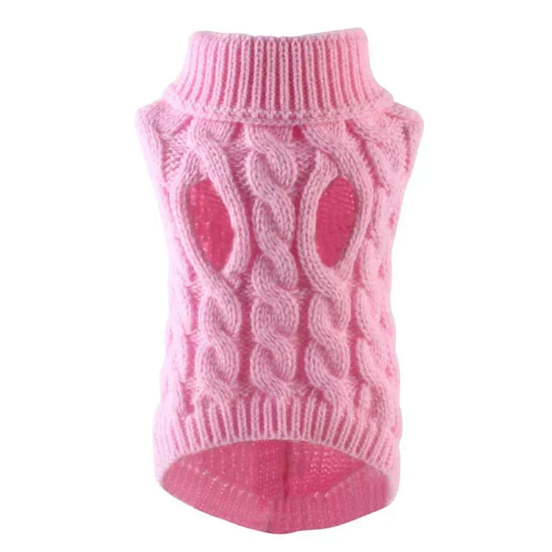 Suéter para Cães e Gatos – Quentinho e Confortável para Inverno Suéter de Gola Alta para Cães e Gatos Madrupet Rosa Claro M 